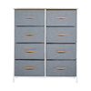 Panana Storage Dresser Organizer Unit,Chest of Drawers with 8 Fabric Bins