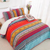 Boho Patchwork Bedspread Quilte Set Throw Rugs Bedding Double Size Pillowcases