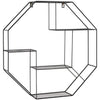 NEW Hexagon Metal Wire Wall Shelf Home Decor Storage Floating Shelf Black