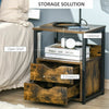Small Industrial Side Table Bedside Cabinet Rustic End Storage Unit Vintage