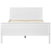 Pine Wood Bed Frame with Headboard and Footboard for Kids Bedroom White