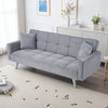 3 Seater Click Clack Sofa Bed Upholstered Fabric Recliner Settee Couch w/Pillows