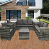 Garden Rattan Furniture Set 9 Seater Sofa Chair Dinning Table Outdoor w/Cushion