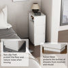 Slim Bedside Tables,Small Narrow Side End Tables w/ Drawers for Bedroom, Living