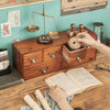 Vintage Wooden Trinket Box Chest of 9 Drawers Desk Organizer Storage Cabinet