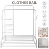 Heavy Duty Clothes Rail 120Kg Load Sturdy Clothes Rack with Shelfs & Shoe Rack