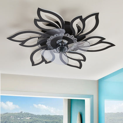 63cm 3 Blades Dimmable Ceiling Fan with Lighting LED Light APP Bluetooth Control