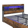 4FT6 DOUBLE BED FRAME WITH LED, CHARGING STATION, STORAGE HEADBOARD & DRAWERS