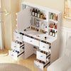White Dressing Table LED Mirror 7 Drawers Vanity Makeup Desk Set Bedroom 3Modes
