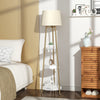 3-Tier Shelf Floor Lamp w/Shade Standing Light Open Shelves Storage Living Room
