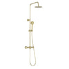 Bathroom Thermostatic Bar Mixer Shower Shower Kit Fixed Head Brushed Brass Round