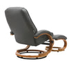 Faux Leather Swivel Recliner Chair Wooden Base w/Foot Stool Armchair Home Office