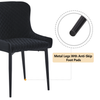 2/4/6 Pcs Dining Chairs Set Velvet Padded Seat Metal Legs Kitchen Armchair Home