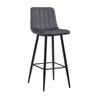 Set of 2 Velvet Chairs High Back Bar Stools Footrest Backrest Metal Legs Pub