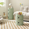 Plastic Storage Cabinet Floor Standing Round Cupboard Bedside Table Nightstand