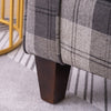 Wingback Armchair Tartan Fabric Single Sofa Lounge Seat Queen Anne Accent Chair