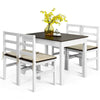 5PCS Kitchen Dining Table Set Modern Rectangular Breakfast Table and 4 Chairs