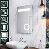 LED Bathroom Mirror 500×700 with 3X Magnifier Button Shaver Socket Wall Mounted