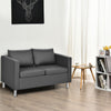 2-Seater PU Leather Accent Tub Sofa Loveseat with Pillows
