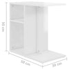 Side Table High Gloss White 50x30x50 cm Engineered Wood