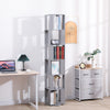 Rotatable 6 Tier Slim Corner Cabinet Bookcase Bookshelf Living Room Bedroom Grey