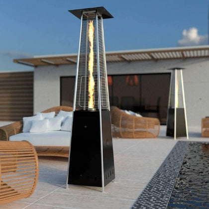 7ft Premium Pyramid Patio Heater Gas 13kW -Stainless Steel- Waterproof Cover Inc