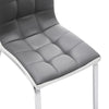 2pcs High Back Dining Chairs PU Leather Padded Seat Chrome Legs Kitchen Office
