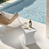 FATIVO Concrete Side Table Square Terrazzo Coffee Table Weather-Resistant Porch