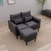 2 Seater faux leather/Linen Fabric Love Seat Sofa Armchair with Footstool Couch