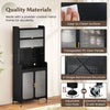 Kitchen Pantry Storage Cabinet w/Adjustable Shelf-Black