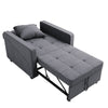 Folding Sofa Bed Fabric Grey Sleeper Pull Out Convertible Arm Chair Adjustable