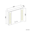 LED Bathroom Mirror Cabinet With Shaver Socket Demister Heated Clock 650×600mm