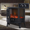 Electric Stove 3-Side Panoramic Fireplace LED Flame Effect Burner Log Stove Heat