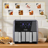 8 in 1 Double Drawer Air Fryer 2 Basket Zone Digital Family 1700W 9L w/Timer