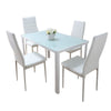 5Pcs Dining Set Rectangle Glass Dining Table+ 2/4 Dining Chairs Home