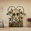 Extra Large Metal Plant Stand Creative Half Heart Shape Ladder Plant Shelf Hooks