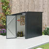 Metal Garden Shed 8x4ft Lockable Tool Store Sloped Roof Galvanized Steel Grey