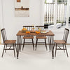 5-Piece Dining Table Set for Kitchen Table & 4 Chairs w/ Metal Frame Walnut