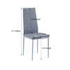 4pcs High Back Grey Faux Leather Dining Chairs Padded Seat Dining Room Kitchen