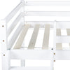 White Kids Bunk Bed Sleeper with Ladder 3FT Single Bed Frame Wooden Cabin Bed