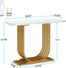 Tribesigns Console Table with Gold Base, 39.4 Inch Narrow Modern Hallway Table