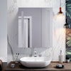 LED Bathroom Mirror Cabinet with Shaver Socket Infrared Sensor Cupboard 600×700
