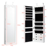 Jewelry Cabinet Lockable Wall/Door Mounted Jewelry Armoire 5 LED Light Xmas Gift