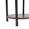 3 Tier Industrial End Table Wooden Round Side Table Nightstand with Metal Legs
