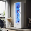 White High Gloss all Display Cabinet Cupboard Storage Sideboard with LED Lights