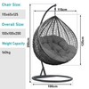 Hanging Egg Chair Rattan Outdoor Indoor Patio Garden Swing Chairs With Cushion
