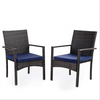 2 Pieces Rattan Chair Garden Furniture Wicker Patio Chairs Outdoor With Cushion