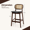 Set of 2 Bar Stools Counter Height Stool Dining Chair w/ Padded Seat & Footrest