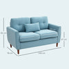 Chic Loveseat w/ Armrests, Light Blue , Refurbished