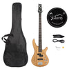 Glarry Basswood 24 Frets Electric GIB Bass Guitar w/ Bag Wire Tools Burlywood